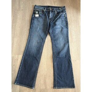 Silver Jeans Co Jace Slim Fit Bootcut Jeans 34x32 Indigo Blue Luxe Stretch